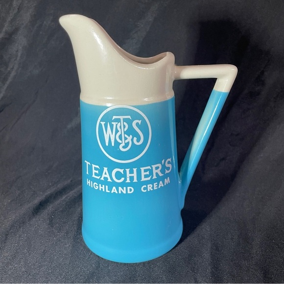 Teacher's Highland Cream Blue and Cream Pitcher - Picture 1 of 7